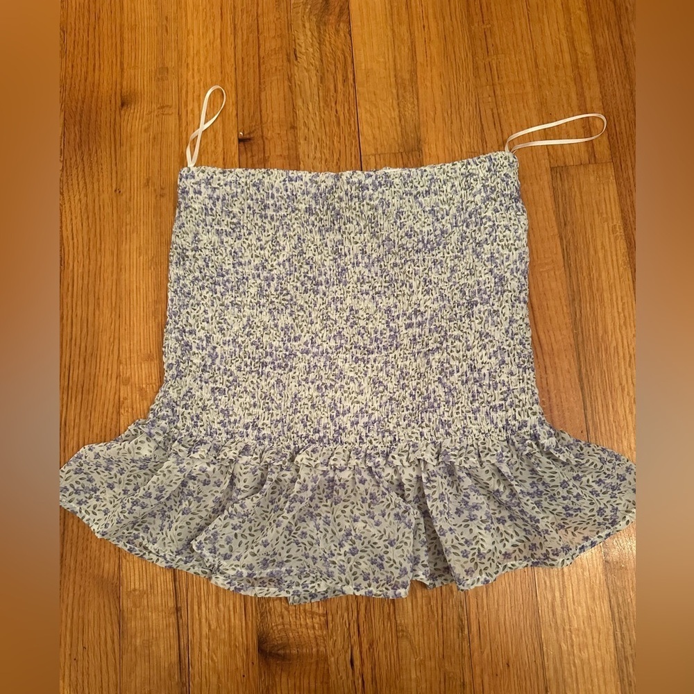 Mable Ruched High Waist Ruffle Floral Shorts size S (#3)